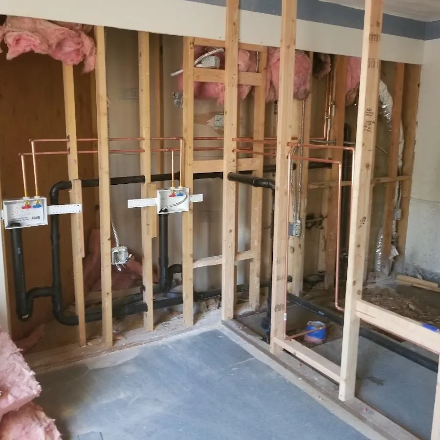 Copper pipe rough-in and plumbing installation in Kasson